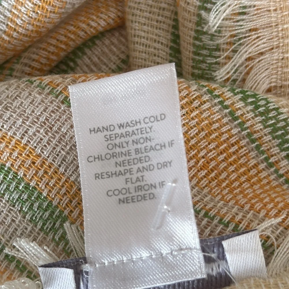 NWT J. Jill Vanilla Mint Sriped Scarf Made in Italy